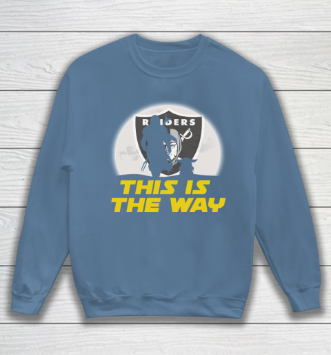 Oakland Raiders NFL Football Star Wars Yoda And Mandalorian This Is The Way Sweatshirt 6