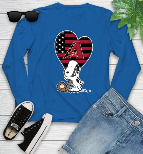 Washington Capitals MLB Baseball The Peanuts Movie Adorable Snoopy Youth Long Sleeve 9