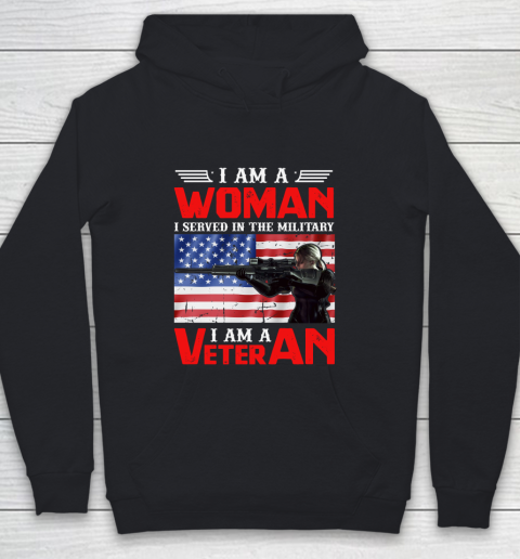 Veteran Shirt I Am A Woman I Am A Veteran Usa Flag Youth Hoodie