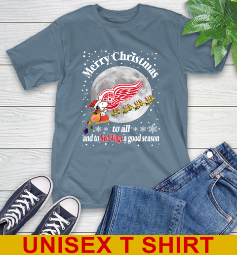 Detroit Red Wings Merry Christmas To All And To Red Wings A Good Season NHL Hockey Sports T-Shirt 8