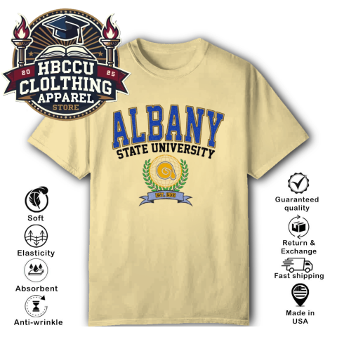 Albany State University ASU HBCU T-Shirt z7m3 albany state university asu hbcu classic t shirt 2 front yellow haze HBCU Clothing Apparel