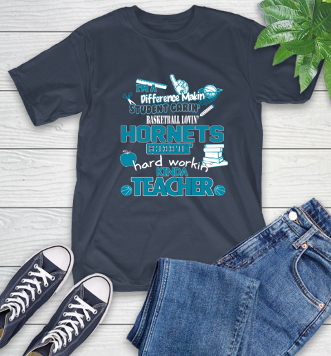 Charlotte Hornets NBA I'm A Difference Making Student Caring Basketball Loving Kinda Teacher T-Shirt 3