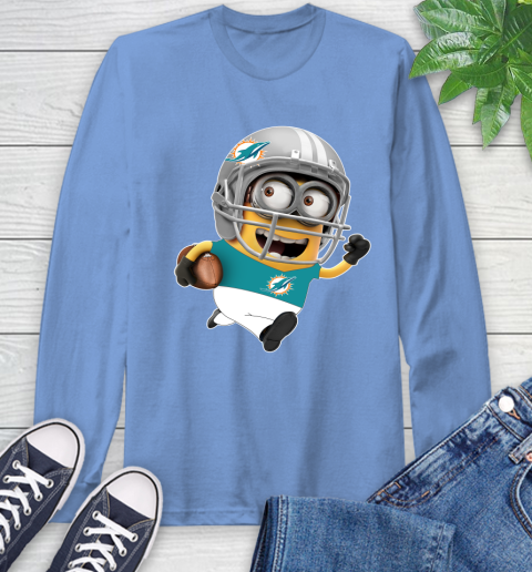 NFL Miami Dolphins Minions Disney Football Sports Long Sleeve T-Shirt 11