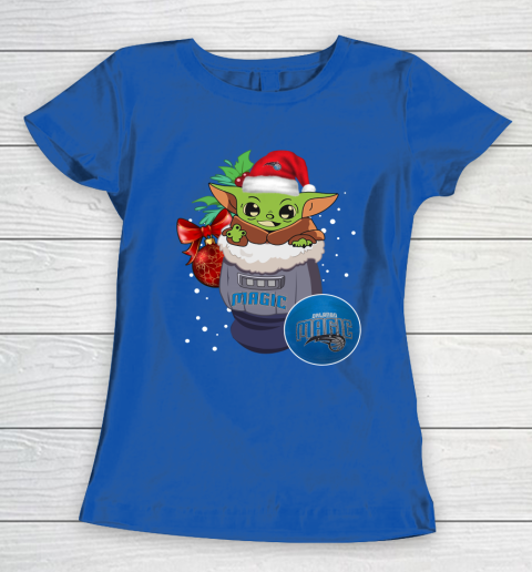 Orlando Magic Christmas Baby Yoda Star Wars Funny Happy NBA Women's T-Shirt 9