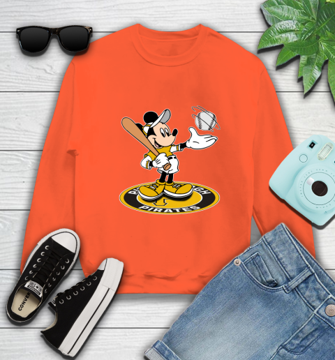 MLB Baseball Pittsburgh Pirates Cheerful Mickey Disney Shirt Sweatshirt 4