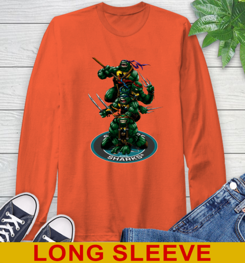 NHL Hockey San Jose Sharks Teenage Mutant Ninja Turtles Shirt Long Sleeve T-Shirt 5