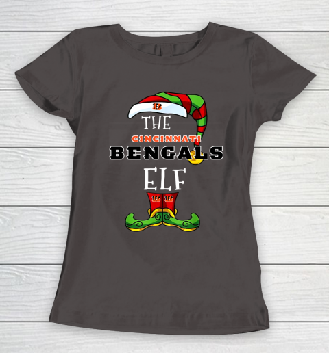 Cincinnati Bengals Christmas ELF Funny NFL Women's T-Shirt 7