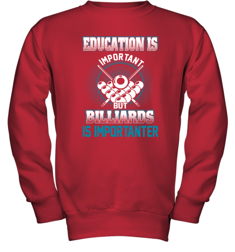 Education Is Important But Billiards Is Importanter Youth Sweatshirt 5
