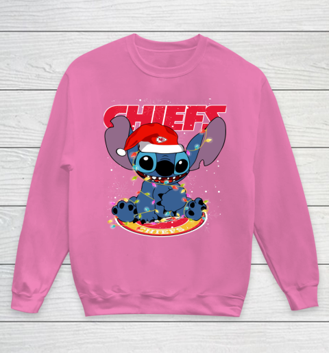 Kansas City Chiefs NFL Football noel stitch Christmas Youth Sweatshirt 3