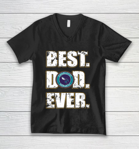 NBA Charlotte Hornets Basketball Best Dad Ever Family Shirt V-Neck T-Shirt