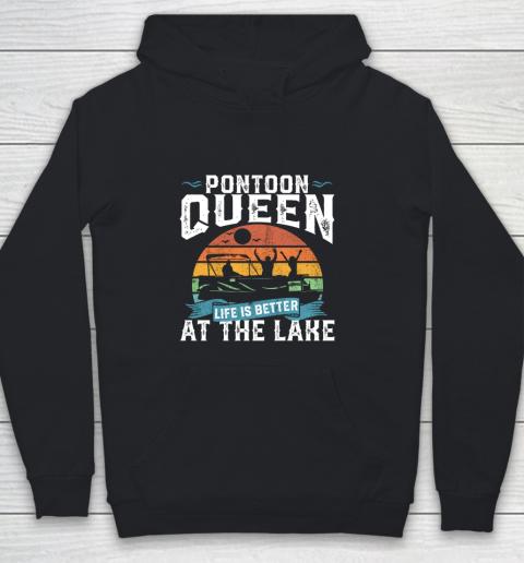 Pontoon Queen Funny Boating Lake Pontooning Youth Hoodie