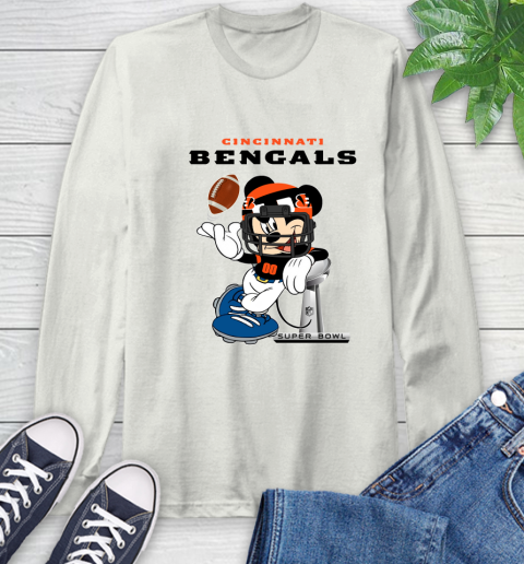 NFL Cincinnati Bengals Mickey Mouse Disney Super Bowl Football T Shirt Long Sleeve T-Shirt 12