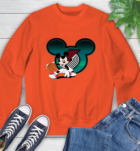 NBA Portland Trail Blazers Mickey Mouse Disney Basketball Sweatshirt 4