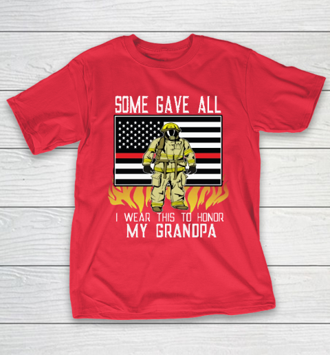 Thin Red Line Firefighter Grandpa Firemen T-Shirt 9