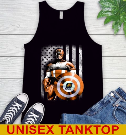 Phoenix Suns NBA Basketball Captain America Marvel Avengers American Flag Shirt Tank Top