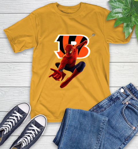 NFL Spider Man Avengers Endgame Football Cincinnati Bengals T-Shirt 3