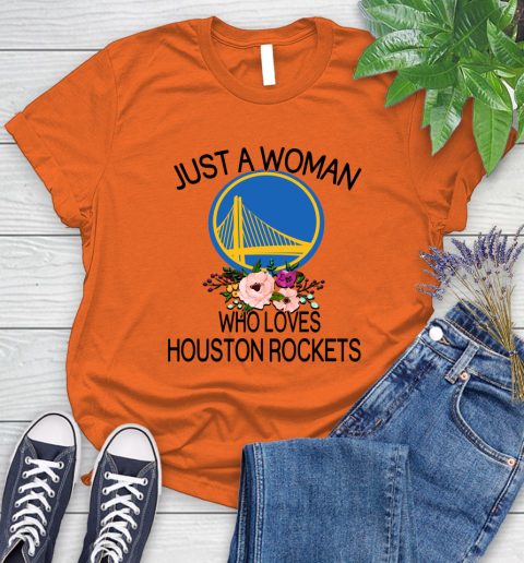 NBA Just A Woman Who Loves Houston Rockets Basketball Sports Women's T-Shirt 2
