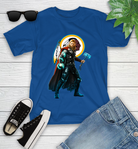 NFL Thor Avengers Endgame Football Washington Redskins Youth T-Shirt 9