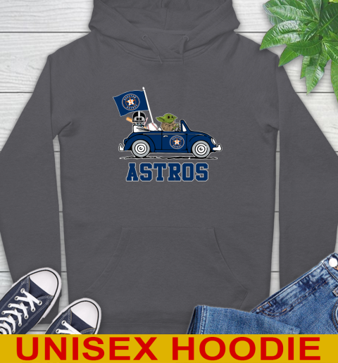 MLB Baseball Houston Astros Darth Vader Baby Yoda Driving Star Wars Shirt Hoodie 7