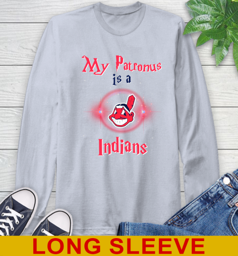 MLB Baseball Harry Potter My Patronus Is A Cleveland Indians Long Sleeve T-Shirt 6