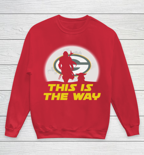 Green Bay Packers NFL Football Star Wars Yoda And Mandalorian This Is The Way Youth Sweatshirt 7