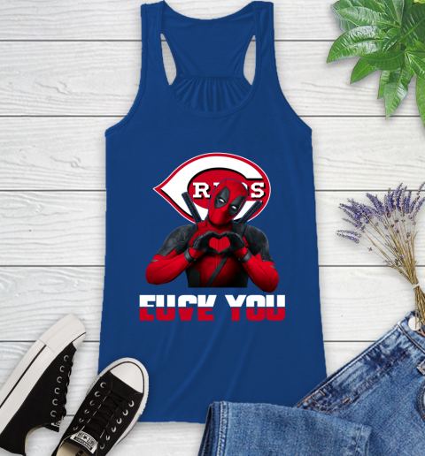 MLB Cincinnati Reds Deadpool Love You Fuck You Baseball Sports Racerback Tank 8