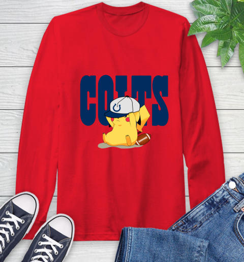 NFL Pikachu Football Sports Indianapolis Colts Long Sleeve T-Shirt 10