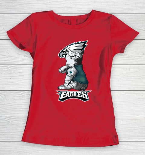 NFL Football My Cat Loves Philadelphia Eagles Women's T-Shirt 9