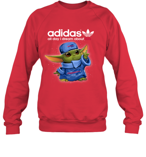 Baby Yoda Adidas All Day I Dream About  Bills eagd baby yoda adidas all day i dream aboutbills sweatshirt 35 front red