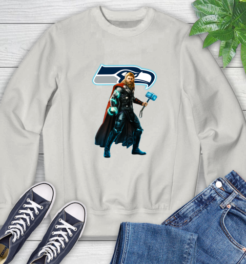 NFL Thor Avengers Endgame Football Seattle Seahawks Sweatshirt 12