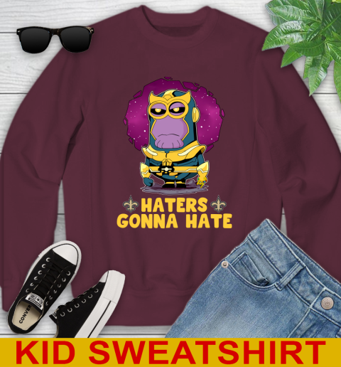 NFL Football New Orleans Saints Haters Gonna Hate Thanos Minion Marvel Shirt Youth Sweatshirt 5