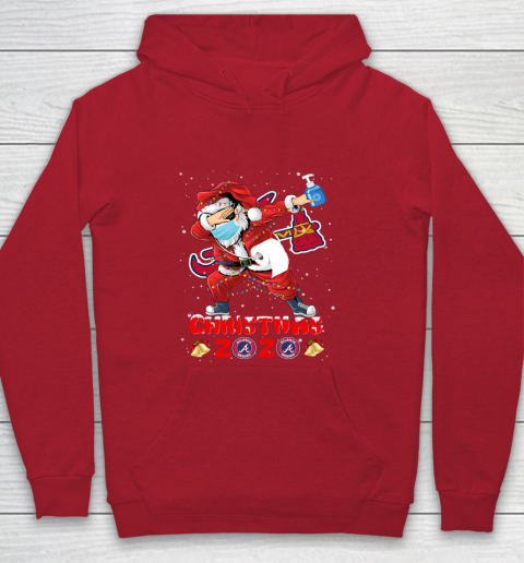 Atlanta Braves Funny Santa Claus Dabbing Christmas 2020 MLB Youth Hoodie 7