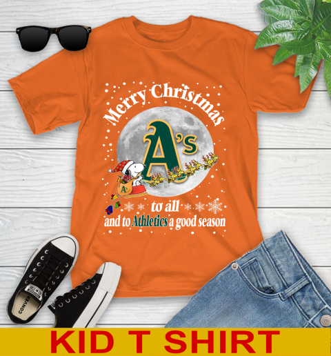 Oakland Athletics Merry Christmas To All And To Athletics A Good Season MLB Baseball Sports Youth T-Shirt 8