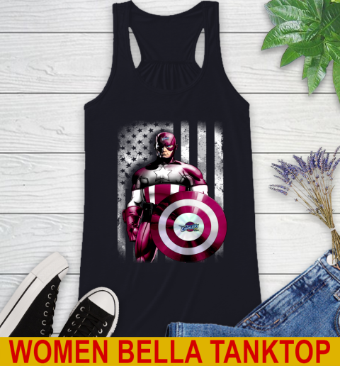 Cleveland Cavaliers NBA Basketball Captain America Marvel Avengers American Flag Shirt Racerback Tank 8