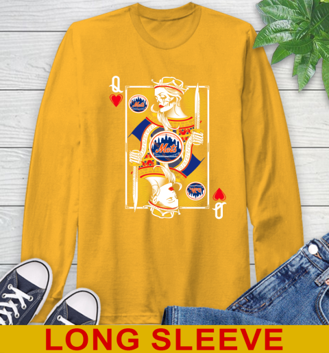 MLB Baseball New York Mets The Queen Of Hearts Card Shirt Long Sleeve T-Shirt 2