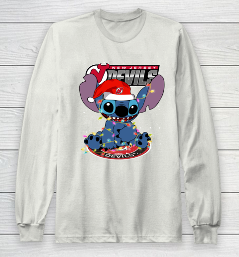 New Jersey Devils NHL Hockey noel stitch Christmas Long Sleeve T-Shirt 9