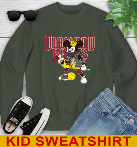 Arizona Diamondbacks MLB Baseball Mickey Peace Sign Sports Youth Sweatshirt 9