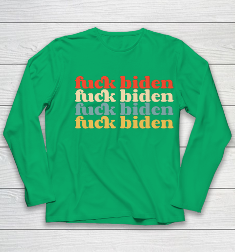 Vintage Fuck Biden Anti Biden Tee Top Womens Mens Premium Youth Long Sleeve 4