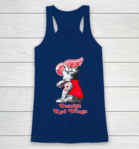 NHL My Cat Loves Detroit Red Wings Hockey Racerback Tank 6