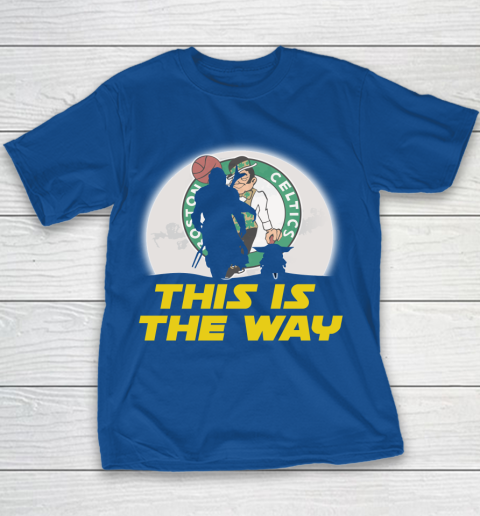 Boston Celtics NBA Basketball Star Wars Yoda And Mandalorian This Is The Way Youth T-Shirt 6