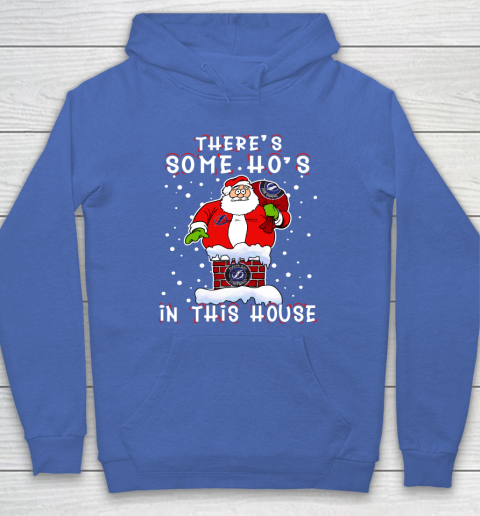 Tampa Bay Lightning Christmas There Is Some Hos In This House Santa Stuck In The Chimney NHL Hoodie 6