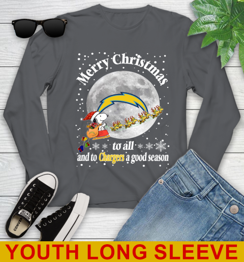 Los Angeles Chargers Merry Christmas To All And To Chargers A Good Season NFL Football Sports Youth Long Sleeve 9