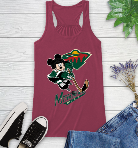 NHL Minnesota Wild Mickey Mouse Disney Hockey T Shirt Racerback Tank 8