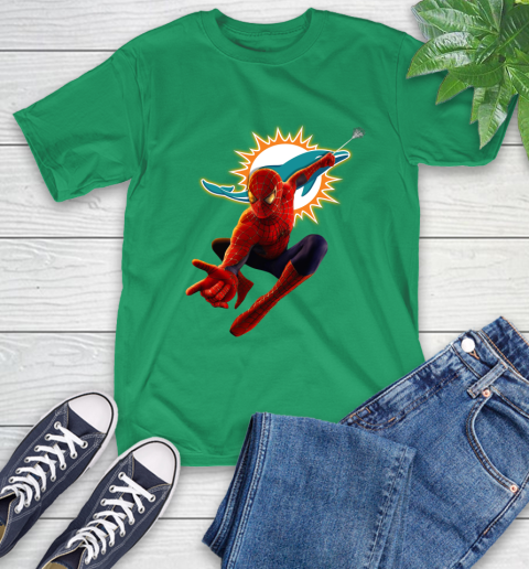 NFL Spider Man Avengers Endgame Football Miami Dolphins T-Shirt 7