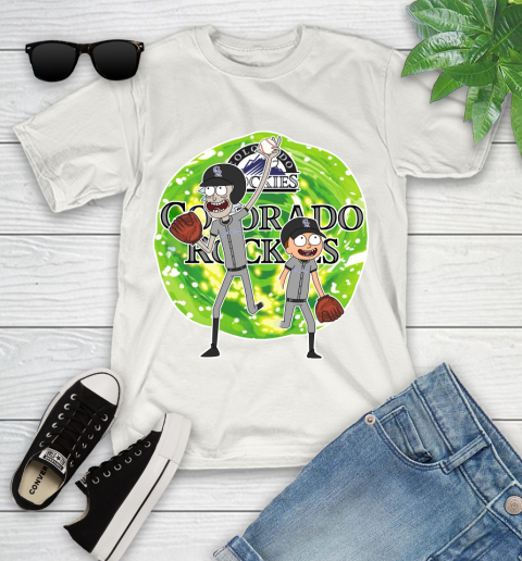 MLB Colorado Rockies Rick And Morty Baseball Sports Youth T-Shirt