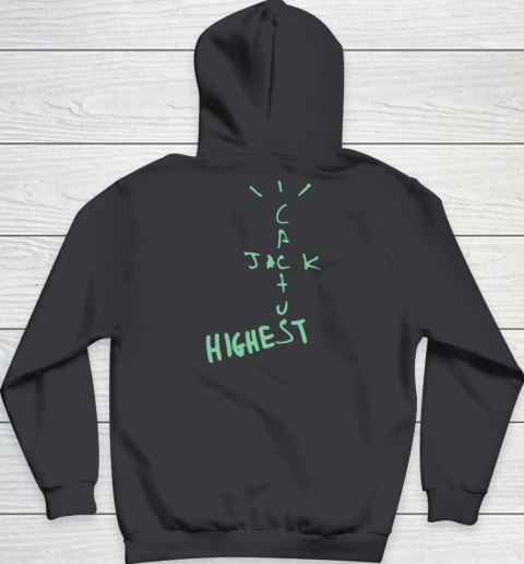Travis Scott Jordan Cactus Jack Highest Olive Front And Back Youth Hoodie 9