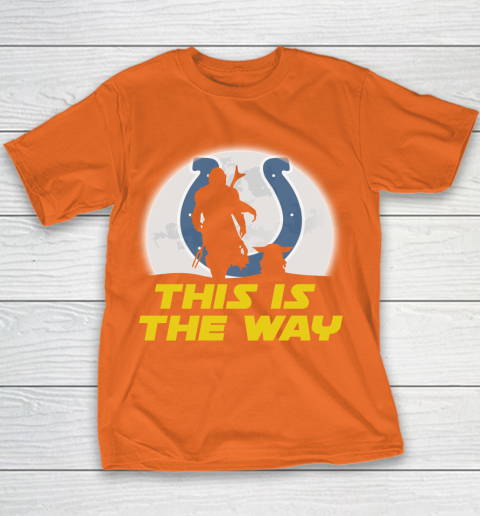 Indianapolis Colts NFL Football Star Wars Yoda And Mandalorian This Is The Way Youth T-Shirt 4