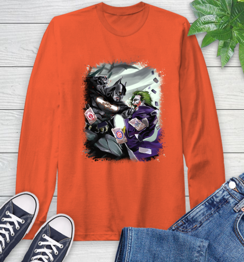 San Francisco Giants MLB Baseball Batman Fighting Joker DC Comics Long Sleeve T-Shirt - Image 6