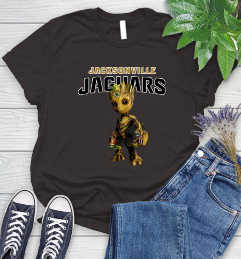 Jacksonville Jaguars NFL Football Groot Marvel Guardians Of The Galaxy Women's T-Shirt 8