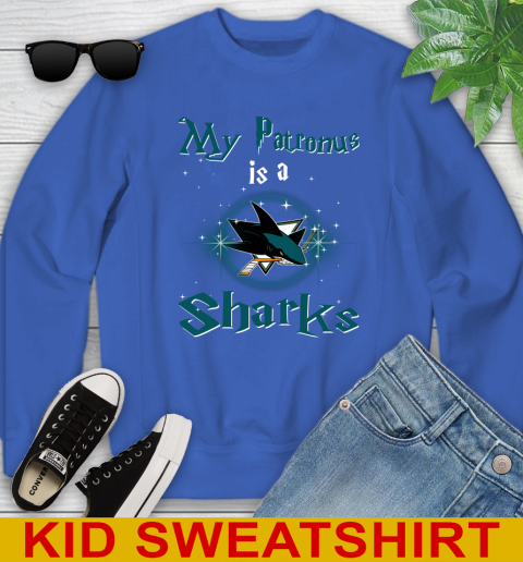 NHL Hockey Harry Potter My Patronus Is A San Jose Sharks Youth Sweatshirt 6